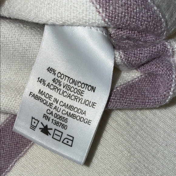 R Essentials Striped Sweater - White and Purple - Picture 4 of 5